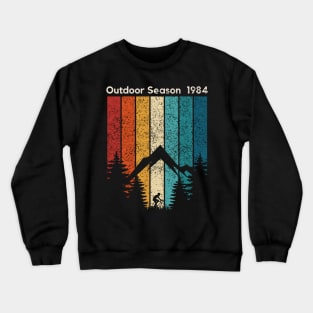 Outdoor Season 1984 Retro Cycling Outdoor Sports Retro Sunset Design Crewneck Sweatshirt